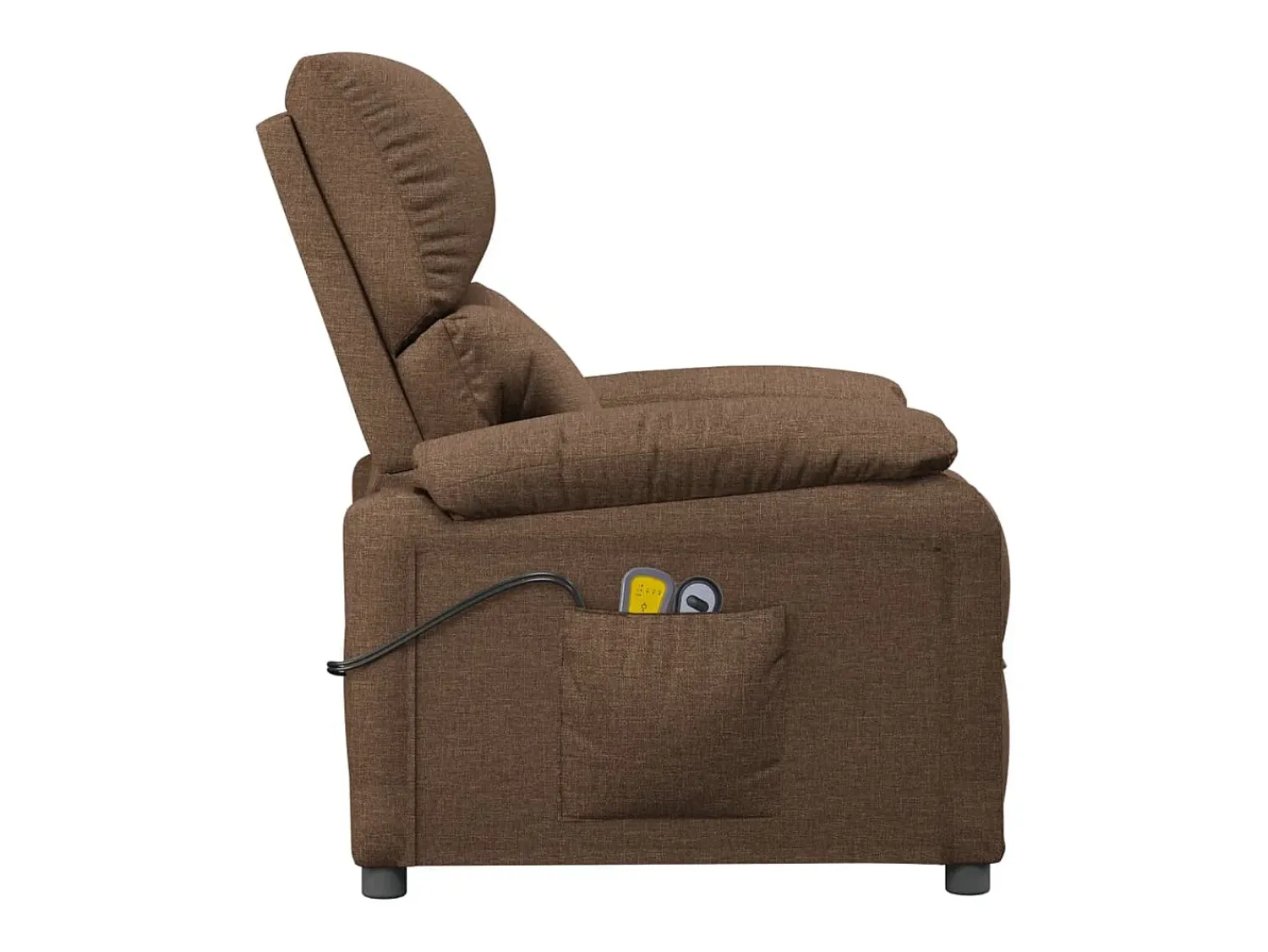 Poltrona|vidaxl Poltrona de massagens elétrica reclinável tecido Castanho