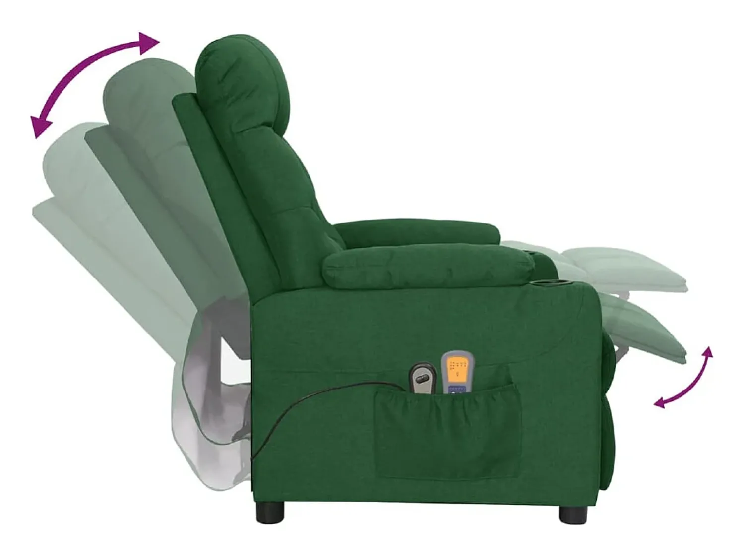 Poltrona|vidaxl Poltrona de massagens elétrica tecido -escuro Verde
