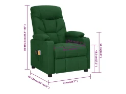 Poltrona|vidaxl Poltrona de massagens elétrica tecido -escuro Verde