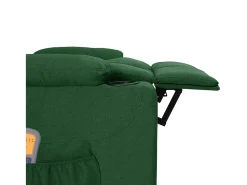 Poltrona|vidaxl Poltrona de massagens elétrica tecido -escuro Verde