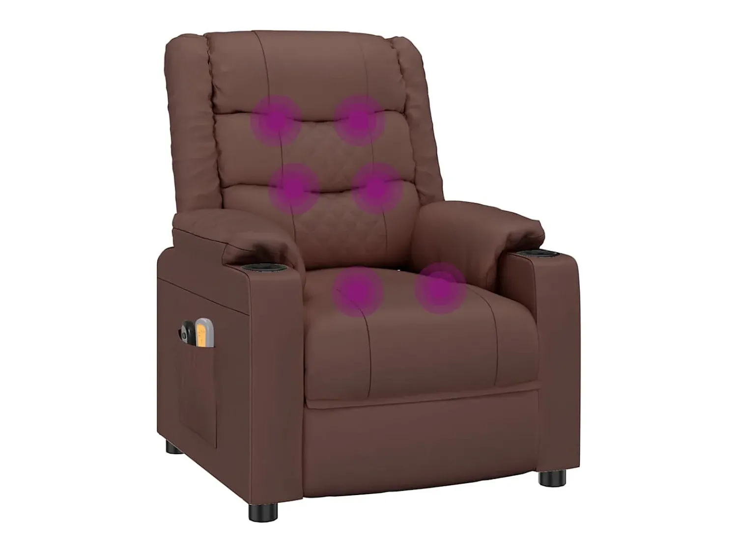 Poltrona|vidaxl Poltrona de massagens elétrica couro artificial Castanho