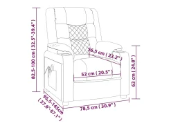 Poltrona|vidaxl Poltrona de massagens elétrica couro artificial Castanho