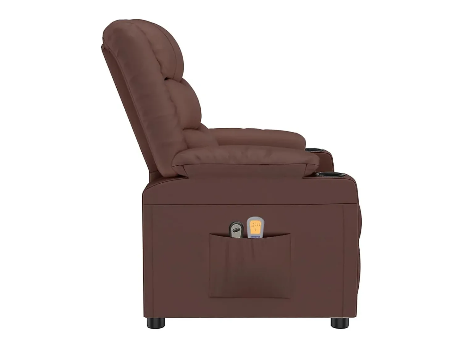 Poltrona|vidaxl Poltrona de massagens elétrica couro artificial Castanho