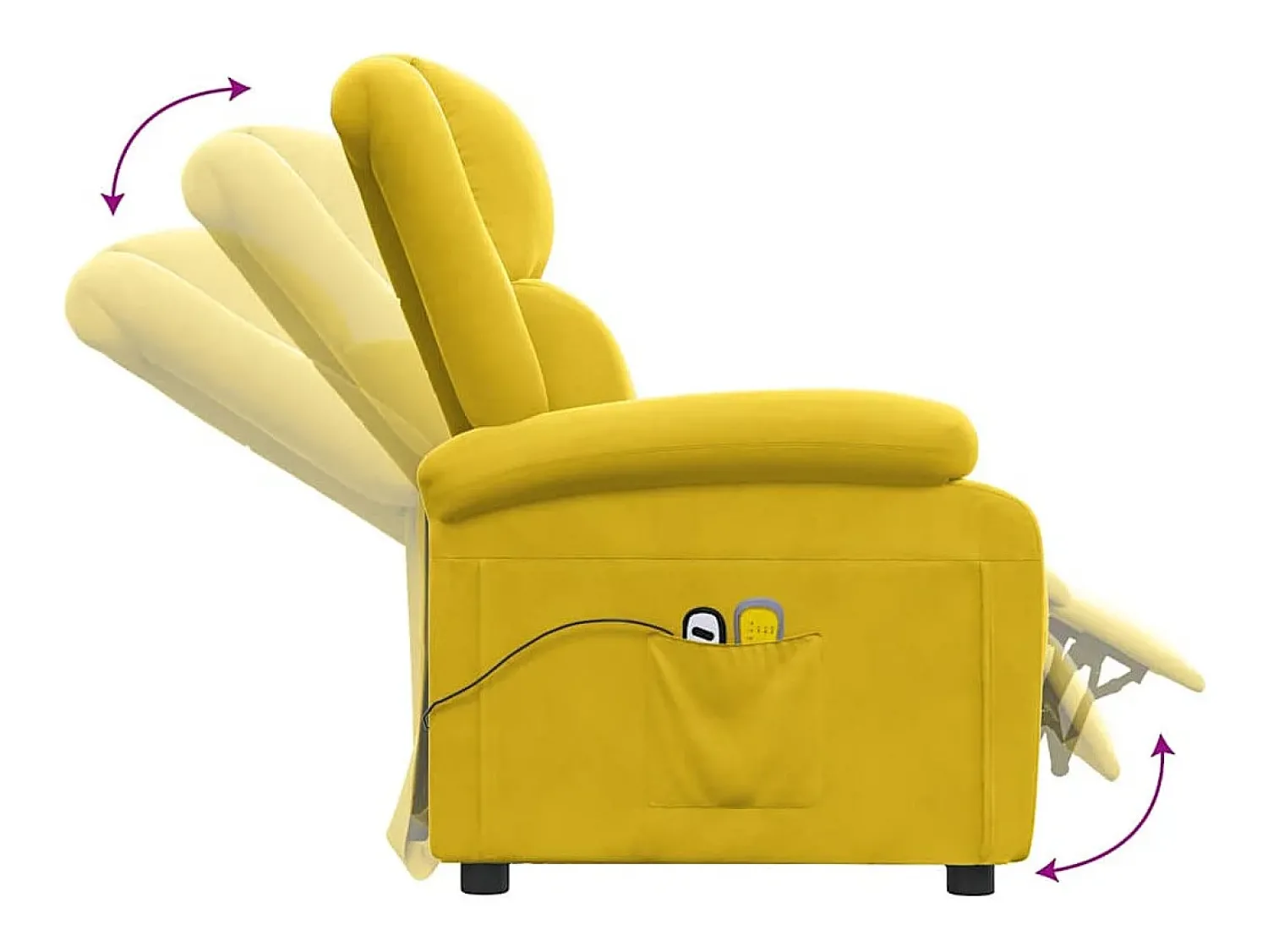 Poltrona|vidaxl Poltrona de massagens elétrica veludo Amarelo