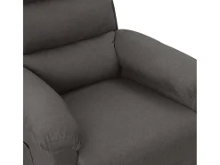 vidaxl Poltrona de massagens elétrica tecido cinza-escuro^ Poltrona