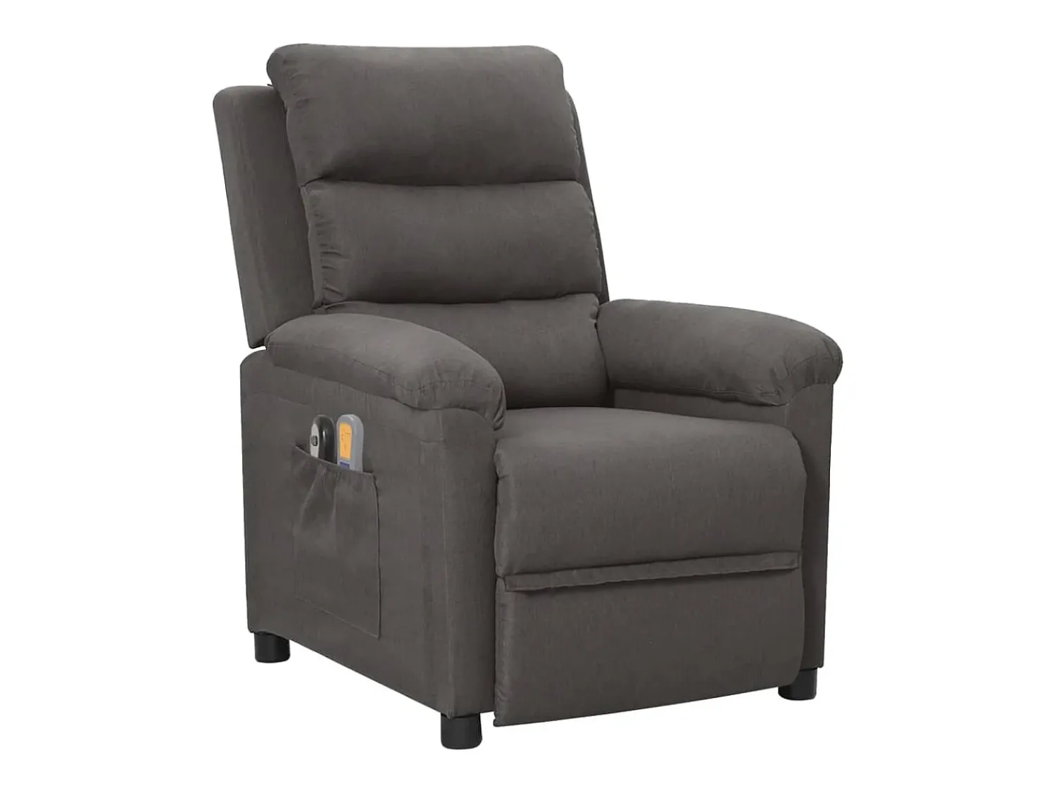 vidaxl Poltrona de massagens elétrica tecido cinza-escuro^ Poltrona