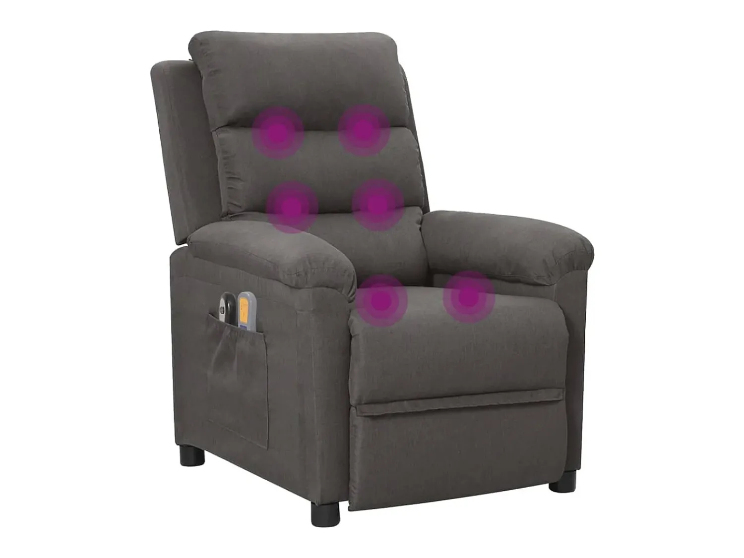 vidaxl Poltrona de massagens elétrica tecido cinza-escuro^ Poltrona