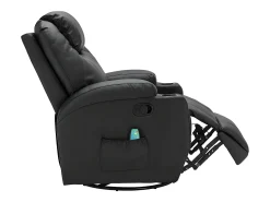 Best Vente-unique Poltrona de massagens em pele sintética - - SILVANO - Pulsos e vibrações Preto