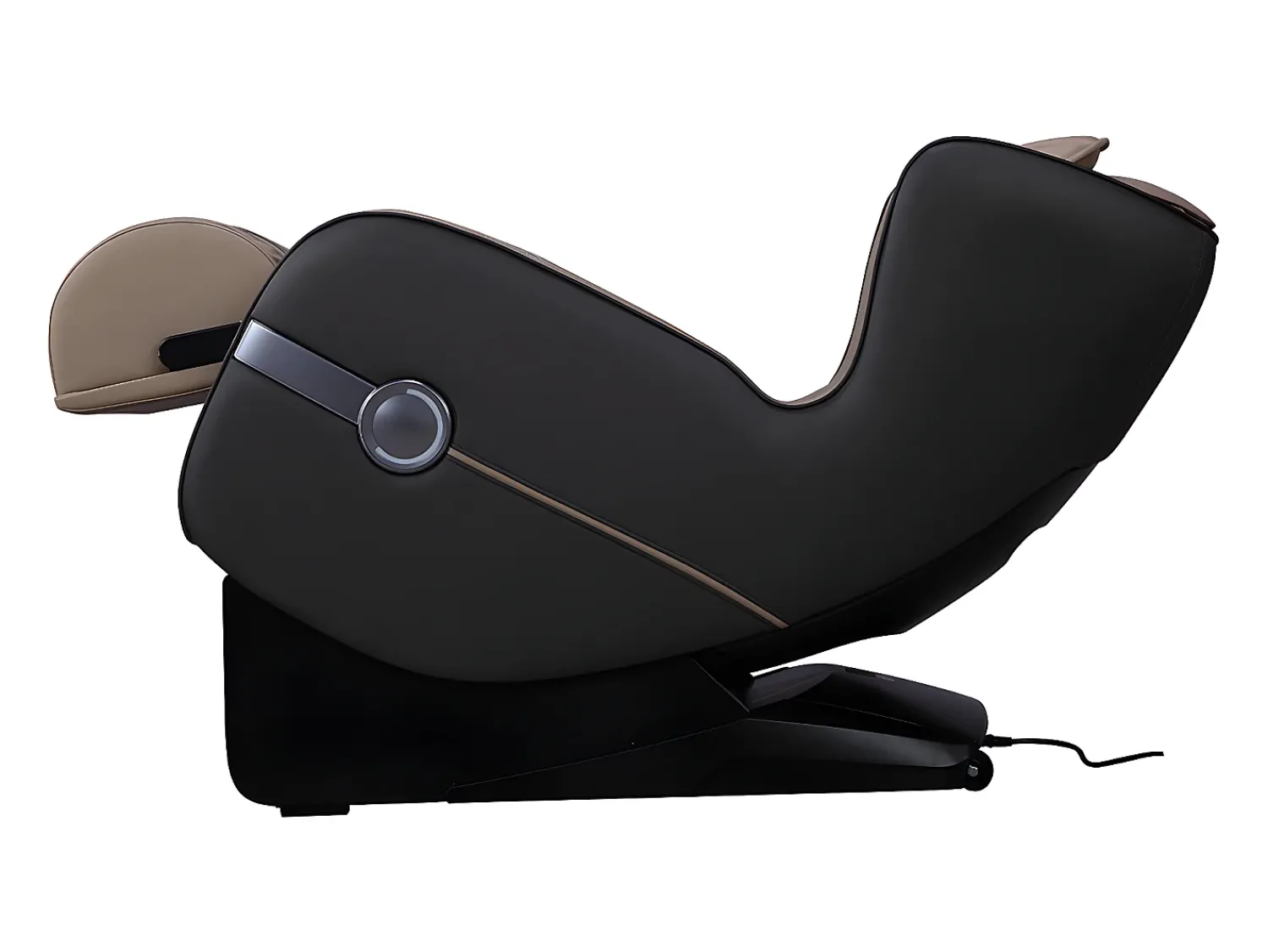Vente-unique Poltrona de massagens KASOU em pele sintética com sistema de gravidade zero - Bluetooth e LEDs - Bege^ Poltrona