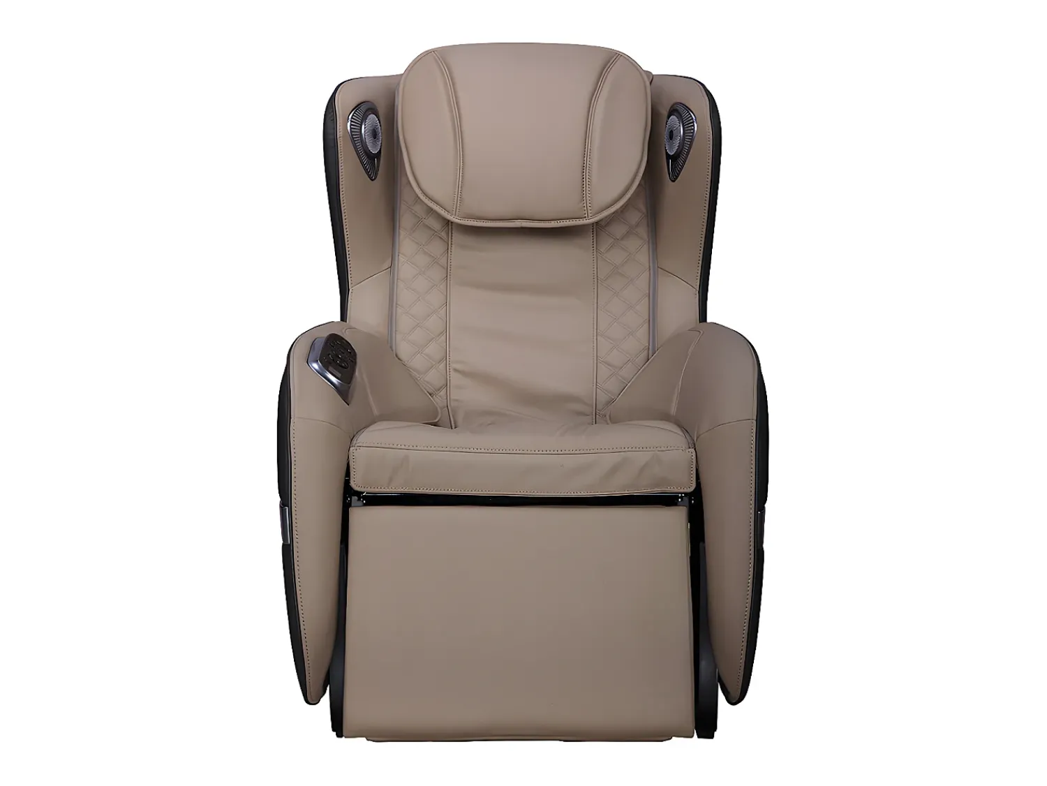 Vente-unique Poltrona de massagens KASOU em pele sintética com sistema de gravidade zero - Bluetooth e LEDs - Bege^ Poltrona