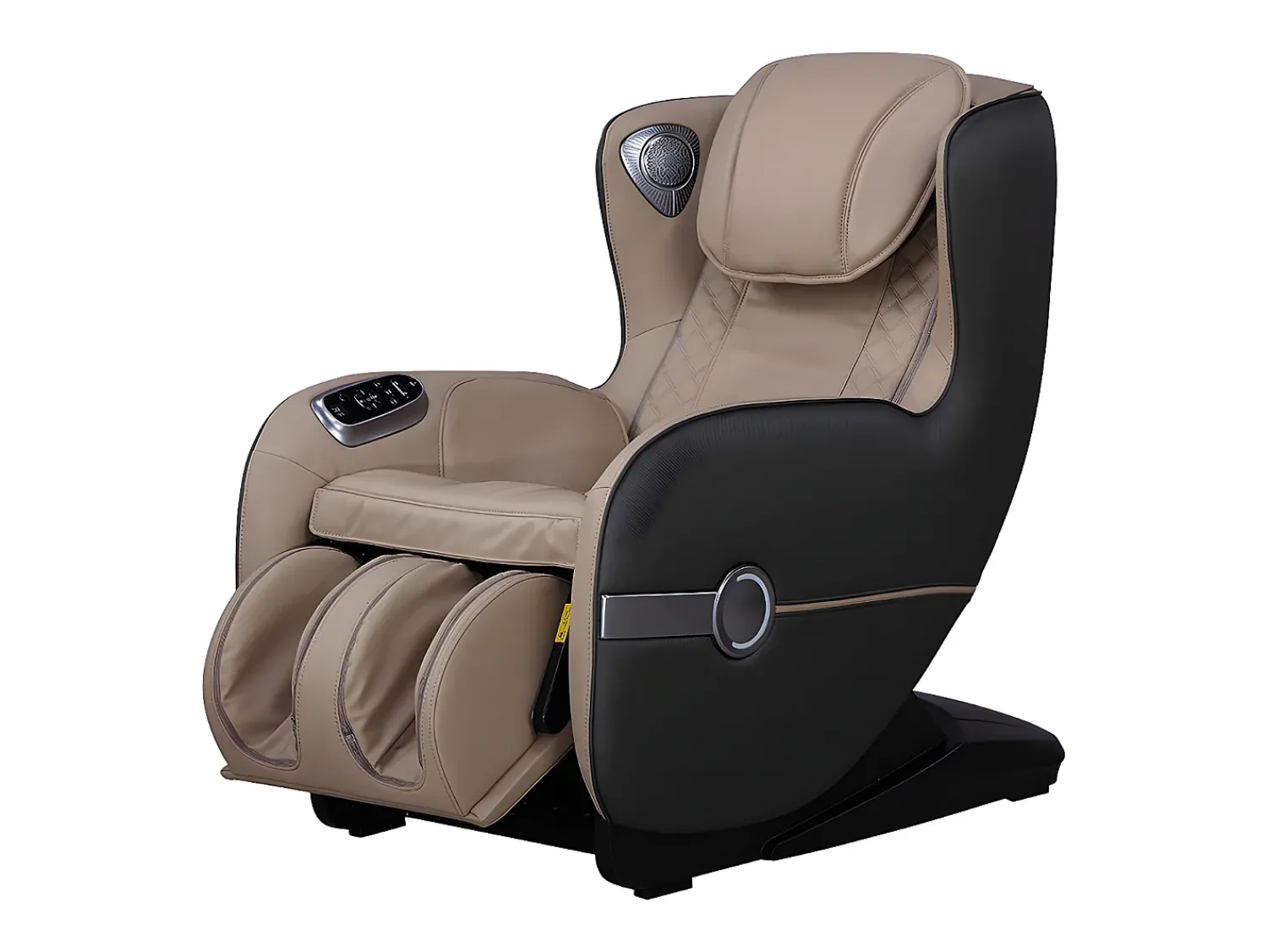 Vente-unique Poltrona de massagens KASOU em pele sintética com sistema de gravidade zero - Bluetooth e LEDs - Bege^ Poltrona