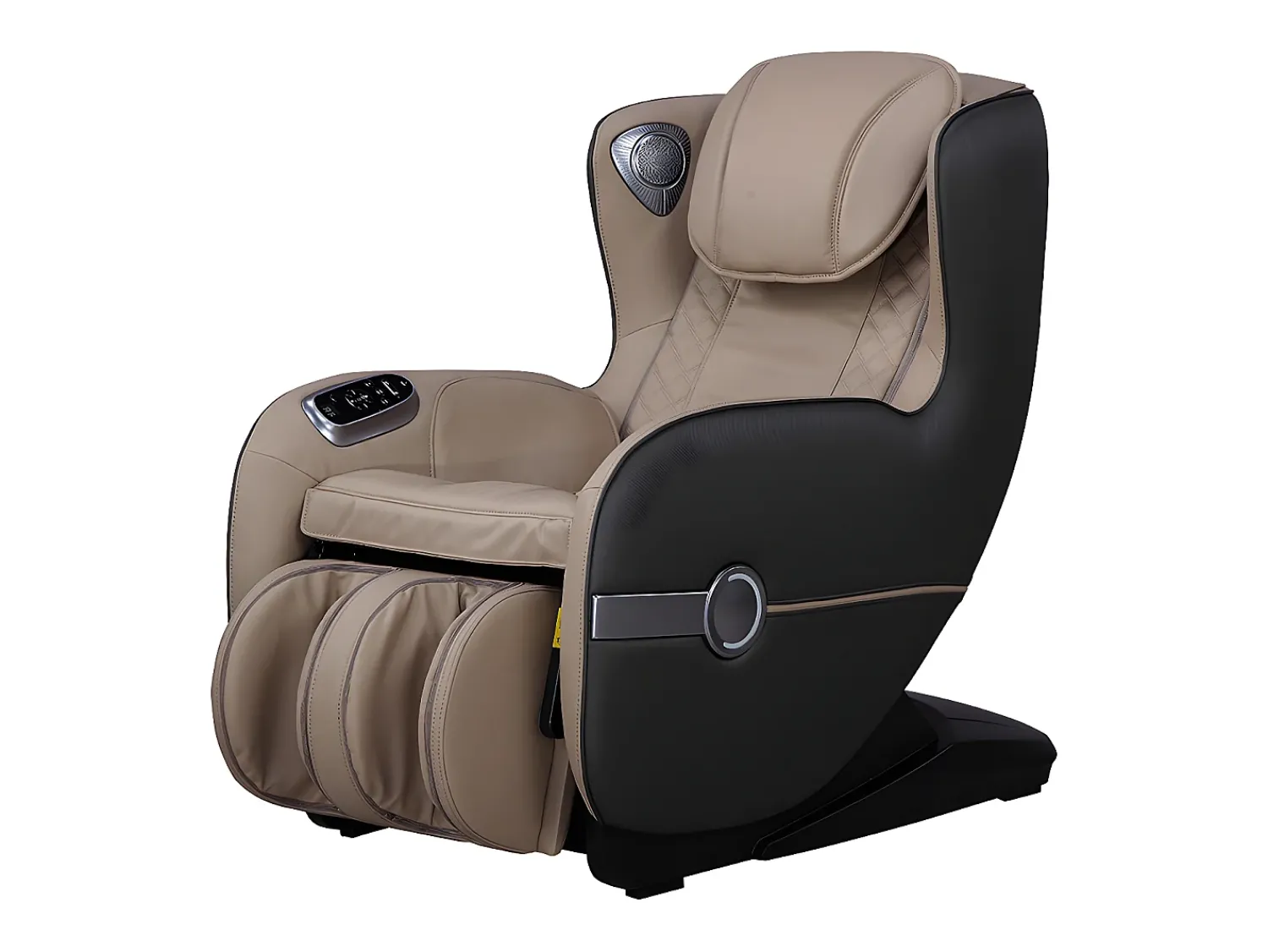 Vente-unique Poltrona de massagens KASOU em pele sintética com sistema de gravidade zero - Bluetooth e LEDs - Bege^ Poltrona