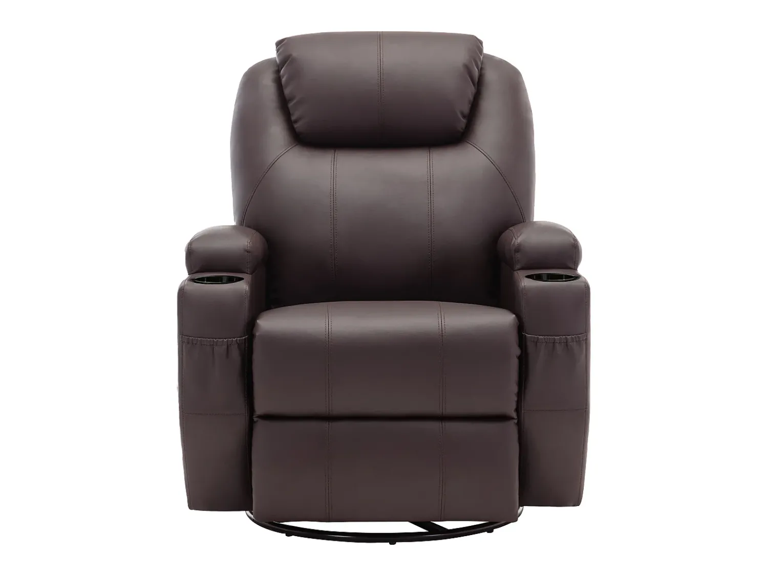 Best Vente-unique Poltrona de massagens pele sintética , toques e vibrações - SILVANO Castanho