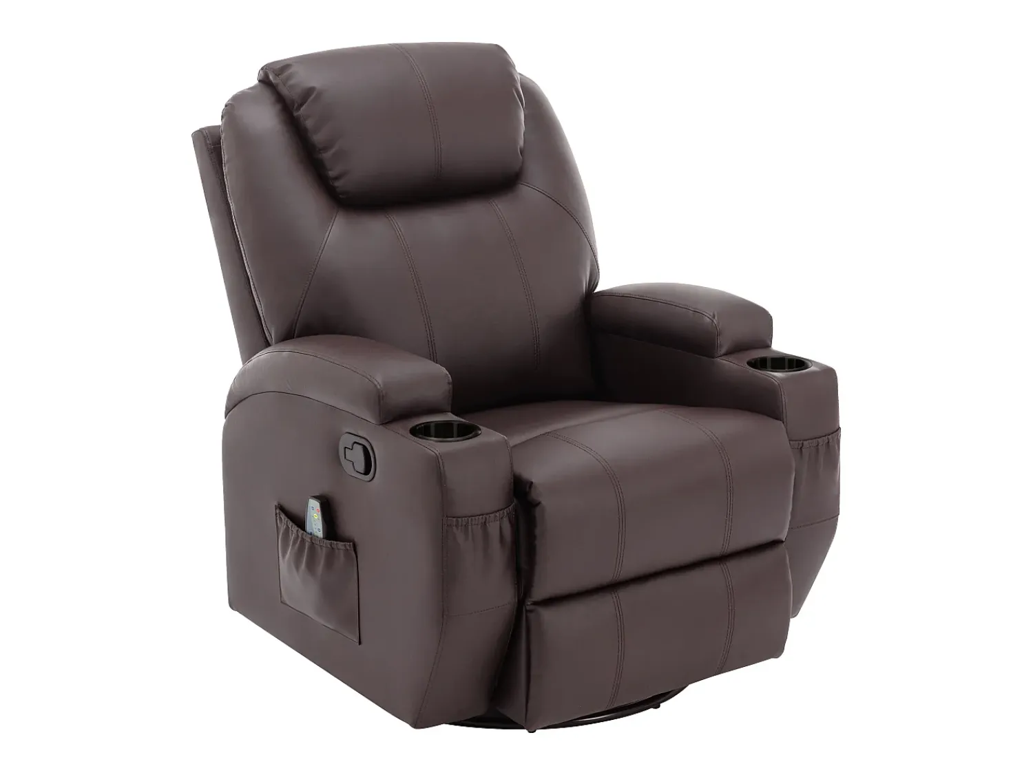 Best Vente-unique Poltrona de massagens pele sintética , toques e vibrações - SILVANO Castanho