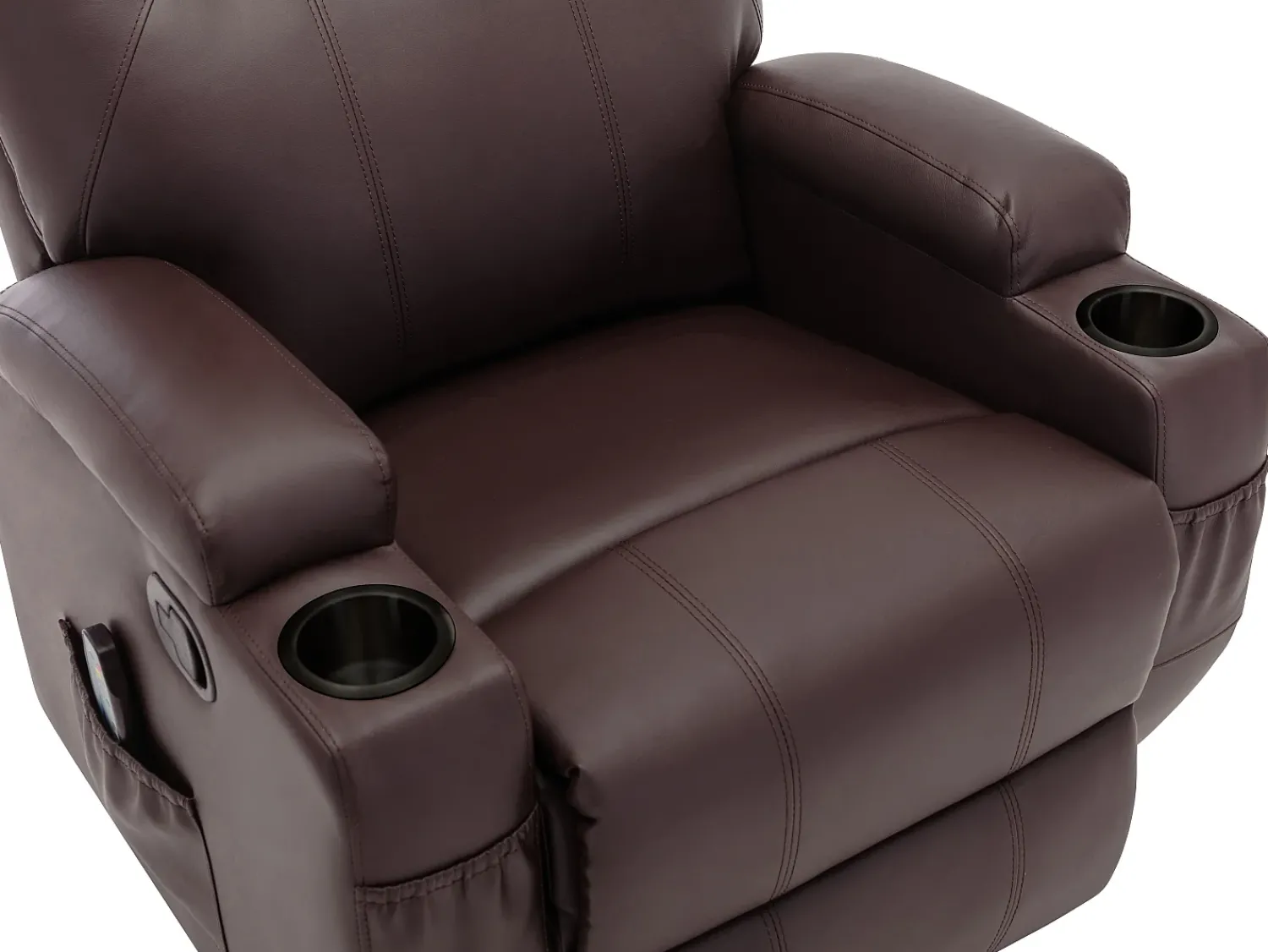 Best Vente-unique Poltrona de massagens pele sintética , toques e vibrações - SILVANO Castanho