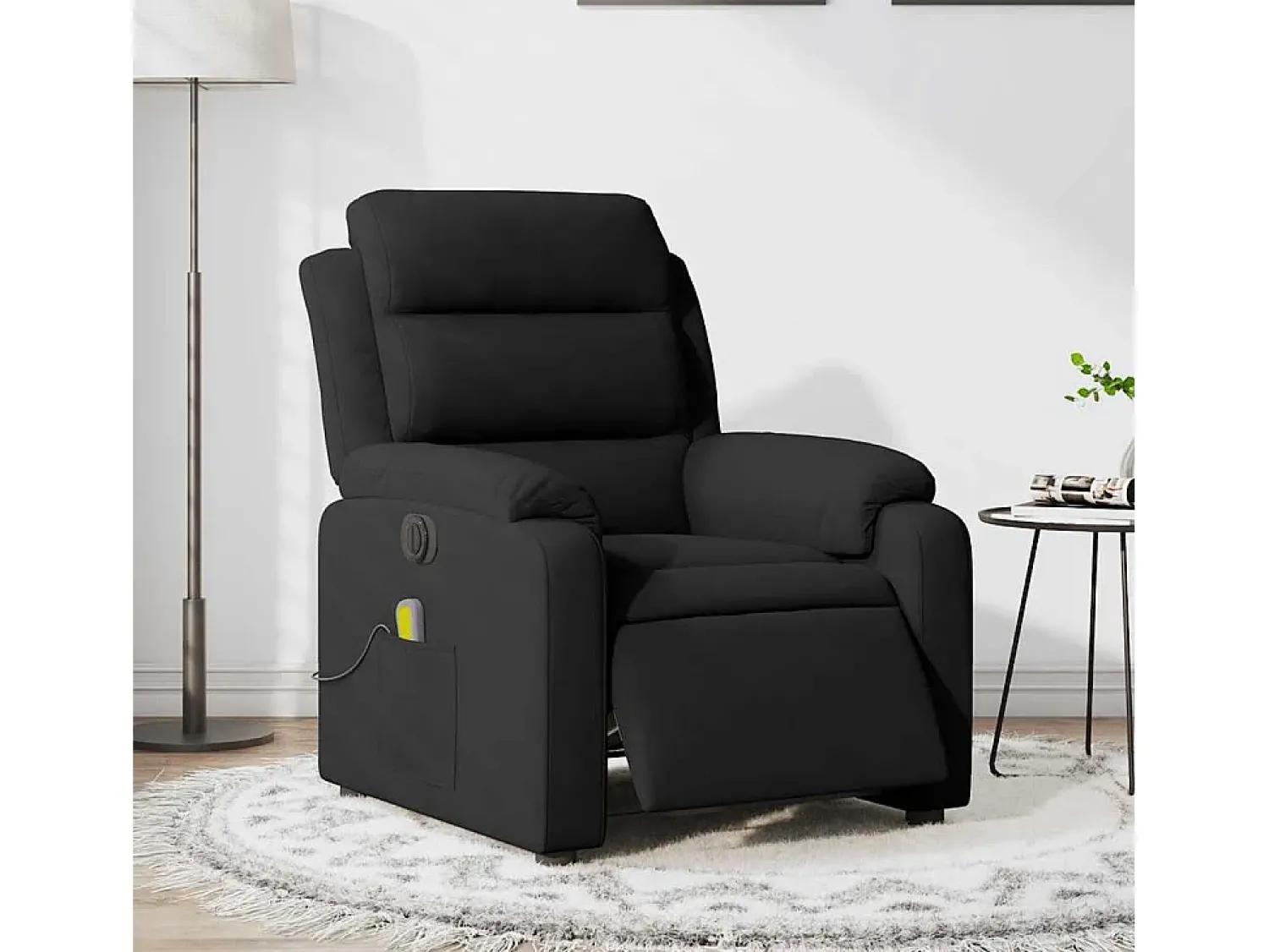 Poltrona| Poltrona de massagens reclinável elétrica veludo SHL556624 Preto