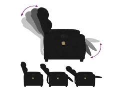 Poltrona| Poltrona de massagens reclinável elétrica veludo SHL556624 Preto