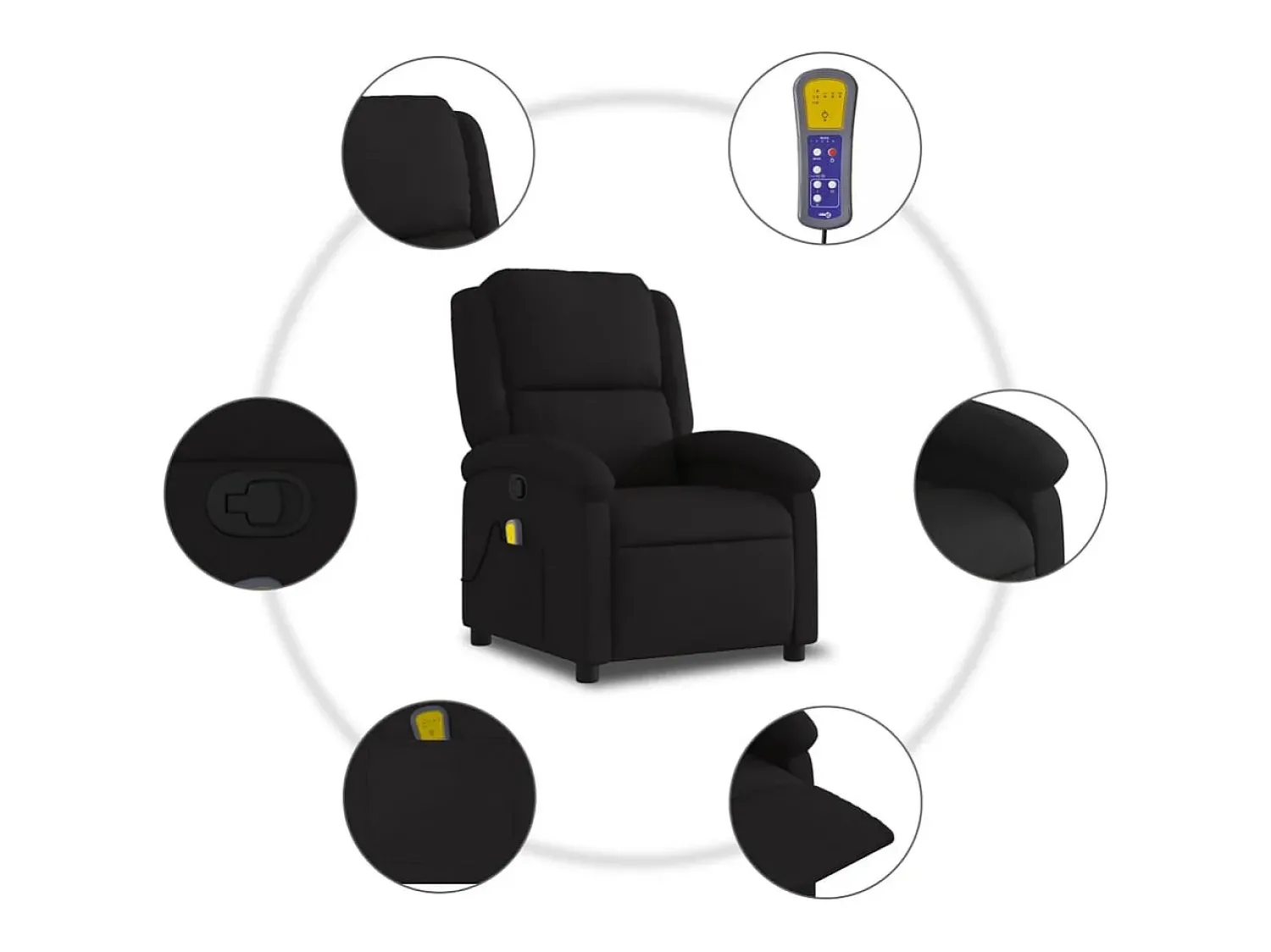 Poltrona* Poltrona de massagens reclinável tecido SHL590331 Preto
