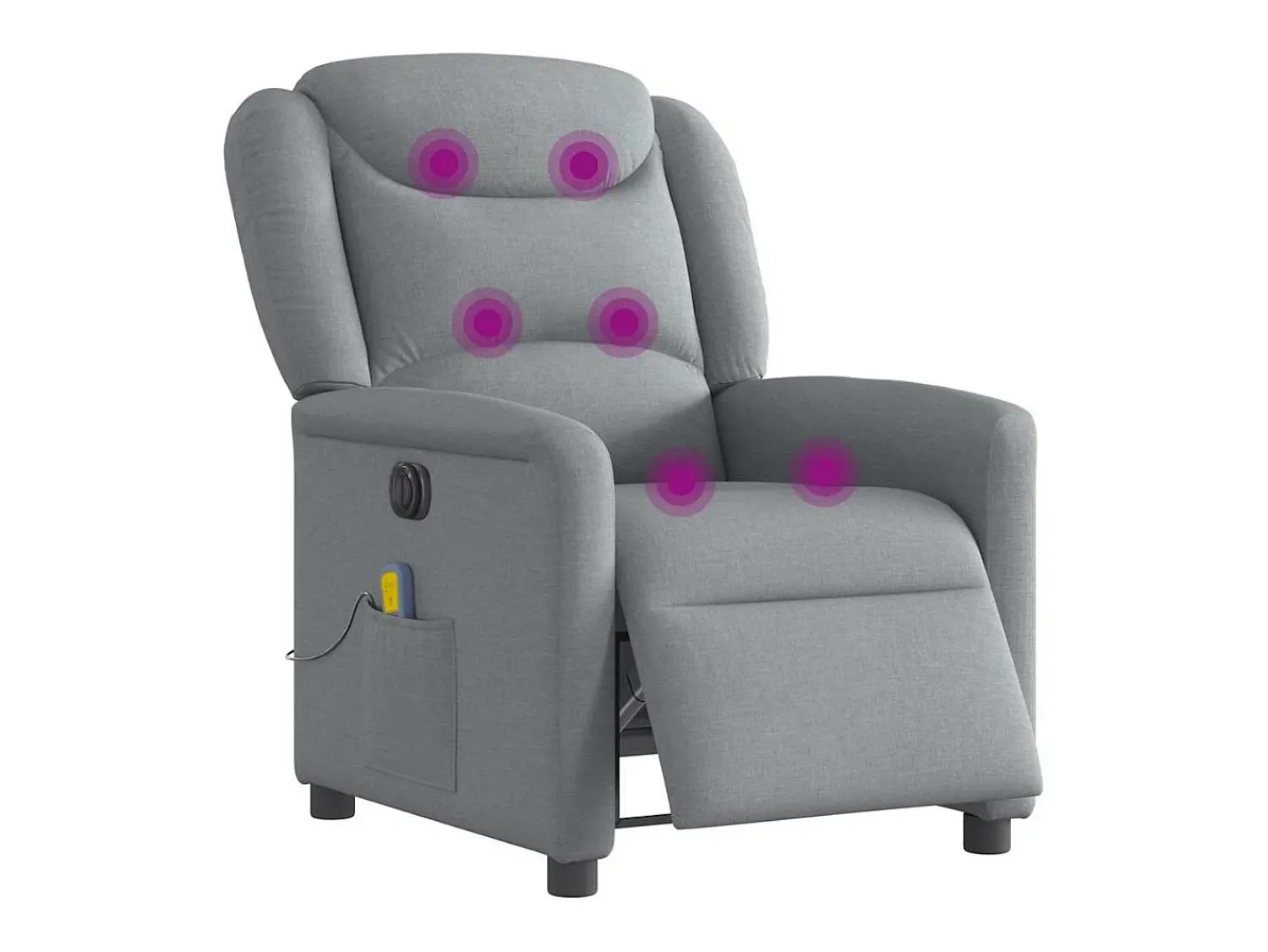 Poltrona de massagens reclinável elétrica tecido -claro SHL94656^ Poltrona