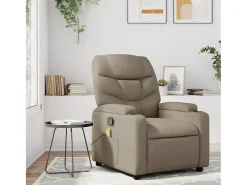 Poltrona* Poltrona de massagens reclinável couro artificial cappuccino SHL692346 Castanho