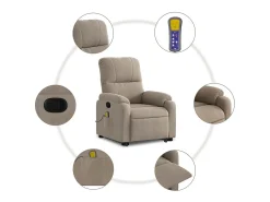 Hot Poltrona de massagens reclinável microfibra cinza-acastanhado SHL497614 Taupe