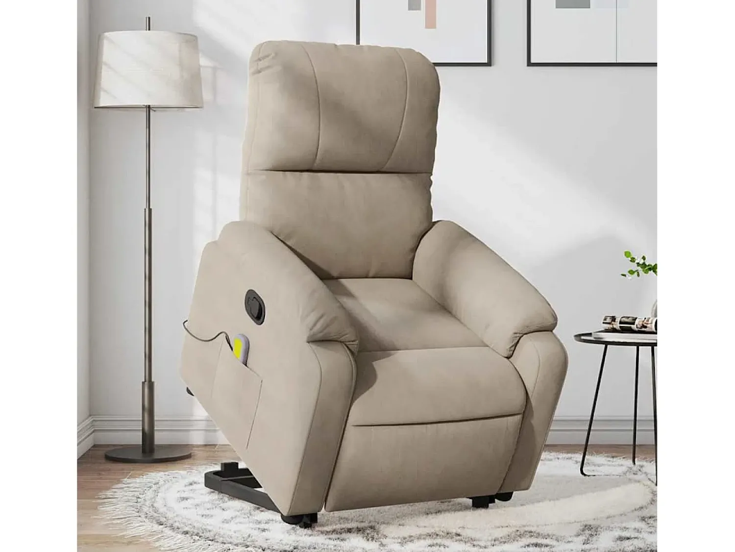Hot Poltrona de massagens reclinável microfibra cinza-acastanhado SHL497614 Taupe