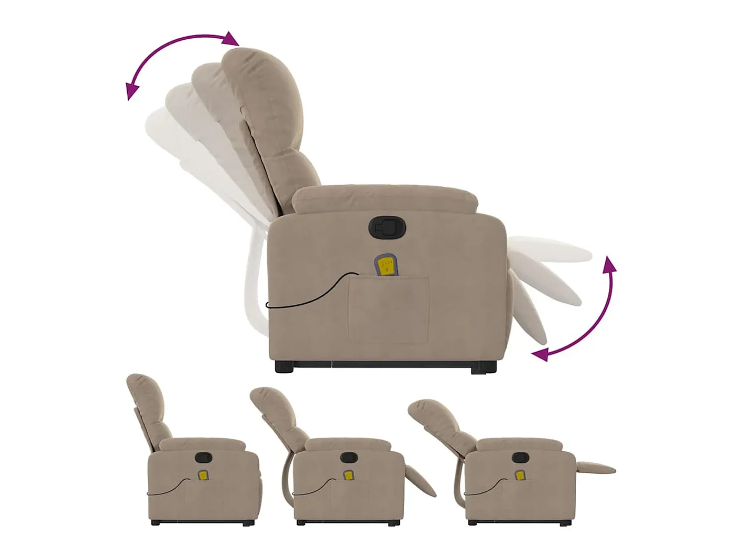 Hot Poltrona de massagens reclinável microfibra cinza-acastanhado SHL497614 Taupe