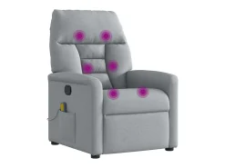 New Poltrona de massagens reclinável tecido -claro SHL124572 Cinzento