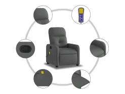 Poltrona* Poltrona de massagens reclinável tecido cinzento-escuro SHL874289 Cinza antracite
