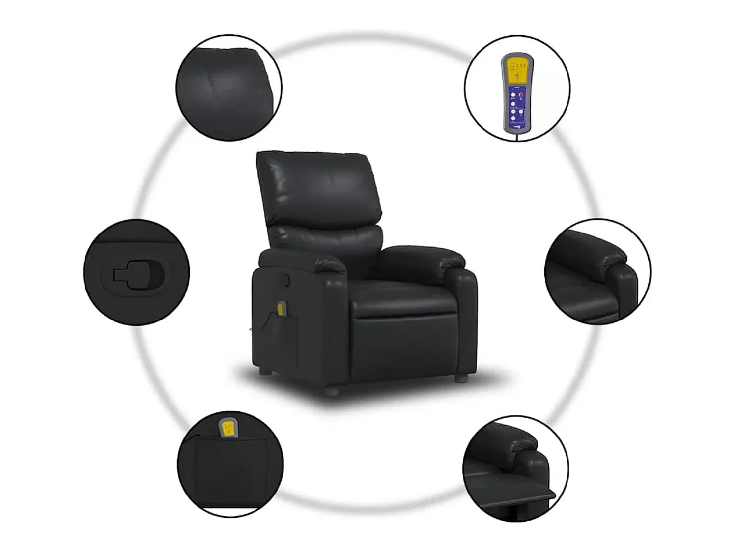Poltrona de massagens reclinável couro artificial SHL652992^ Poltrona