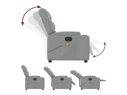 Poltrona de massagens reclinável elétrica tecido -claro SHL385887^ Poltrona