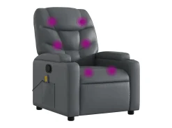 Hot vidaxl Poltrona de massagens reclinável couro artificial Cinzento