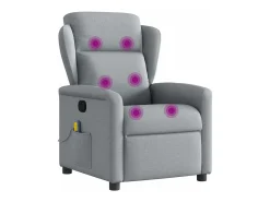 Poltrona| Poltrona de massagens reclinável tecido -claro SHL673104 Cinzento