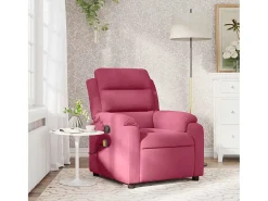 Poltrona| Poltrona de massagens reclinável veludo tinto SHL759526 Vermelho