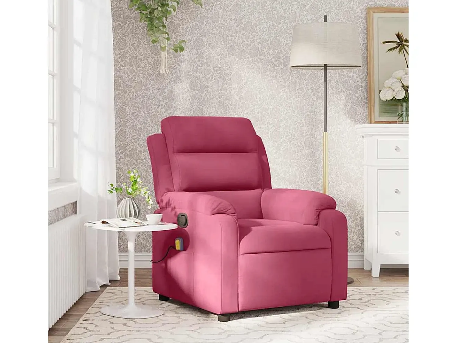 Poltrona| Poltrona de massagens reclinável veludo tinto SHL759526 Vermelho