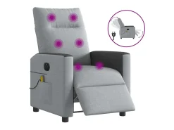 Poltrona| Poltrona de massagens reclinável elétrica tecido -claro SHL9172 Cinzento