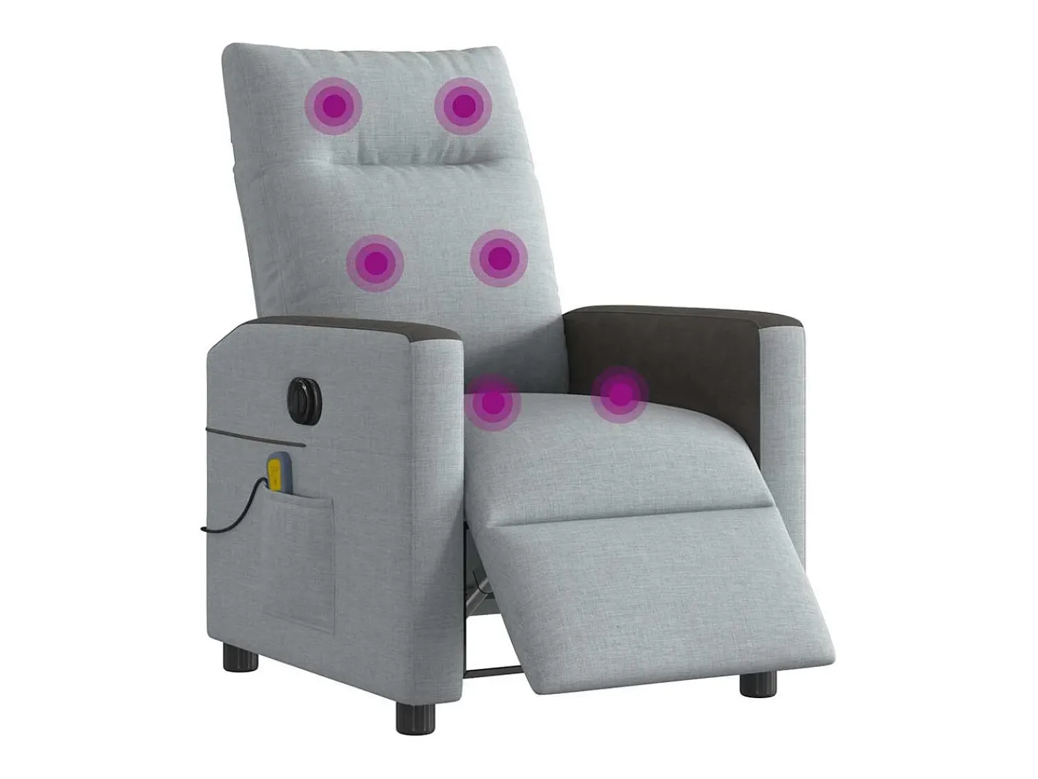 Poltrona| Poltrona de massagens reclinável elétrica tecido -claro SHL9172 Cinzento