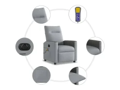 Poltrona| Poltrona de massagens reclinável elétrica tecido -claro SHL9172 Cinzento