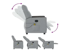 Poltrona| Poltrona de massagens reclinável elétrica tecido -claro SHL9172 Cinzento