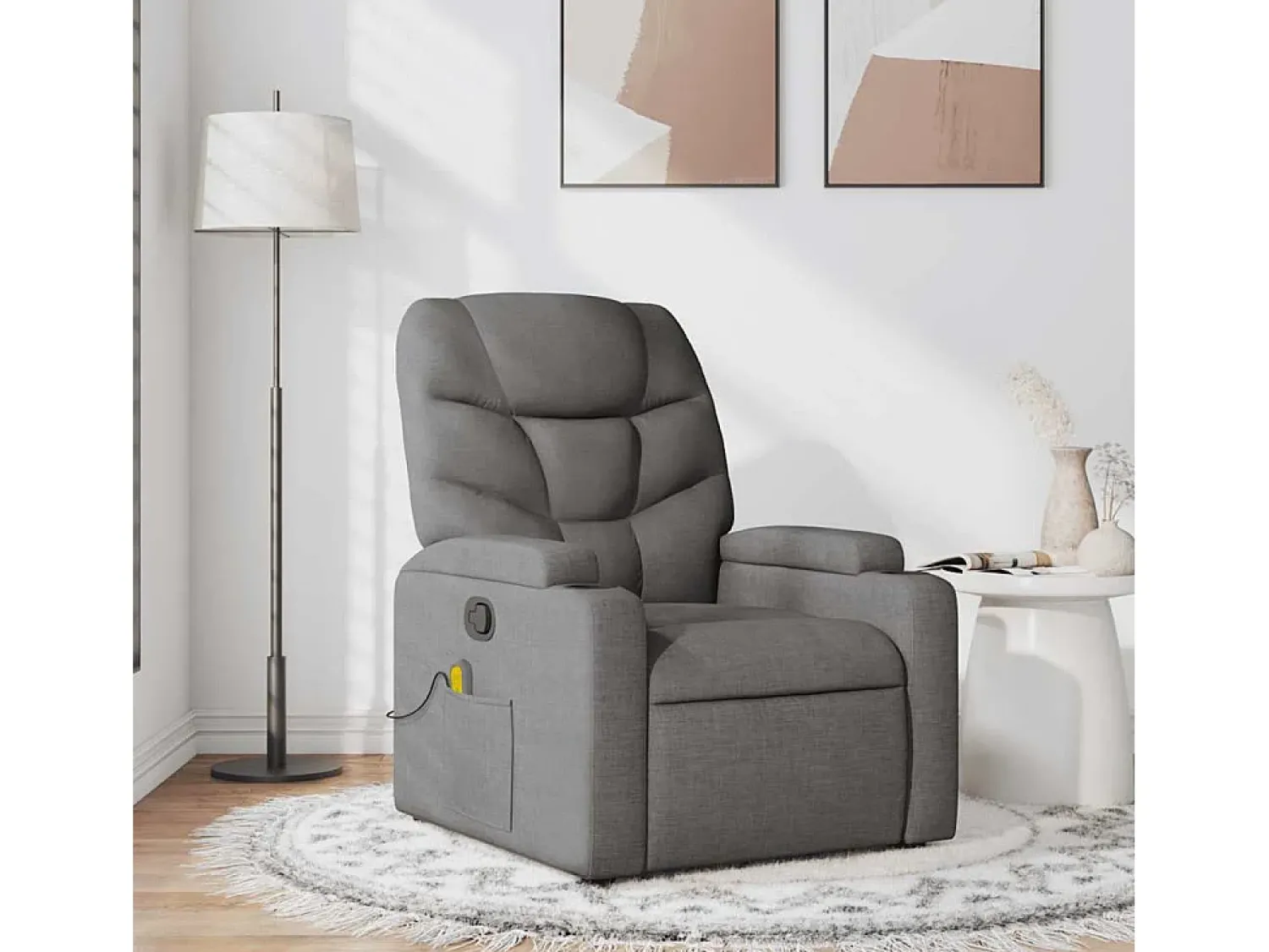 Poltrona| Poltrona de massagens reclinável tecido cinzento-escuro SHL14483 Cinza antracite