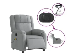 Poltrona de massagens reclinável elétrica tecido -claro SHL549984^ Poltrona
