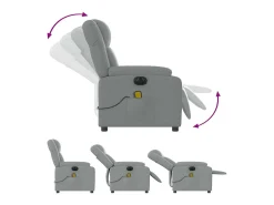 Poltrona de massagens reclinável elétrica tecido -claro SHL549984^ Poltrona
