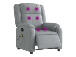 Poltrona de massagens reclinável elétrica tecido -claro SHL549984^ Poltrona