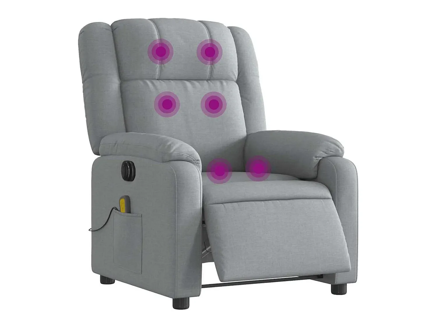 Poltrona de massagens reclinável elétrica tecido -claro SHL549984^ Poltrona