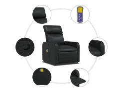 Poltrona* Poltrona de massagens reclinável couro artificial SHL477853 Preto