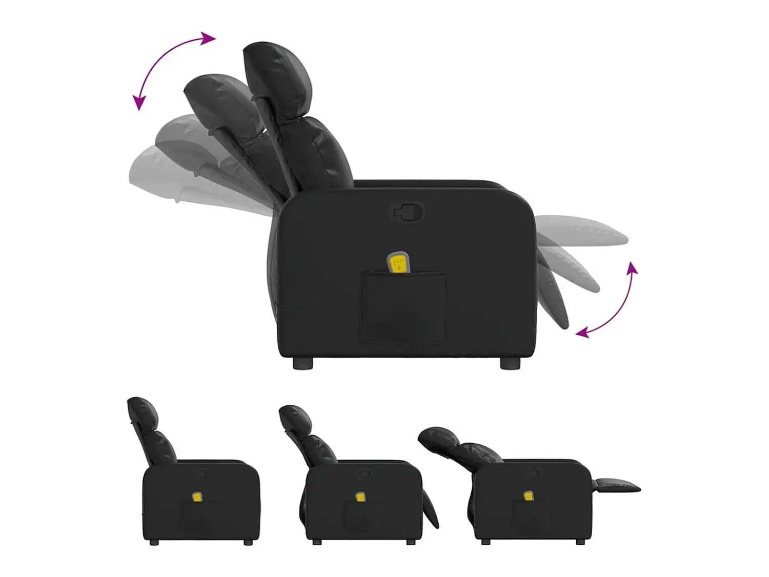 Poltrona* Poltrona de massagens reclinável couro artificial SHL477853 Preto