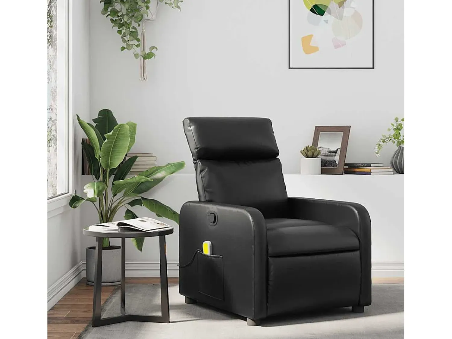 Poltrona* Poltrona de massagens reclinável couro artificial SHL477853 Preto
