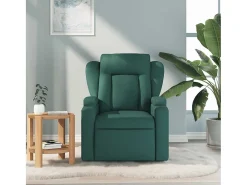 Poltrona de massagens reclinável tecido verde-escuro SHL852997^ Poltrona