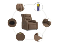 Discount Poltrona de massagens reclinável tecido SHL685171 Castanho