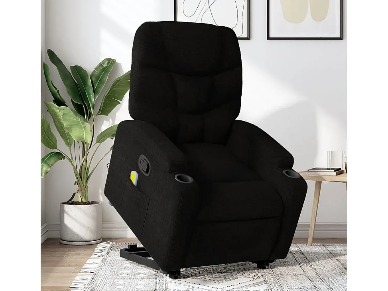 Poltrona| Poltrona de massagens reclinável elevatória tecido SHL573136 Preto